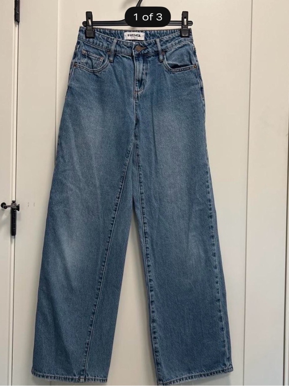 RSQ Blue Wide-Leg High-Rise Jeans